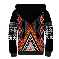 Niho Taniwha Taniko Motif Sherpa Hoodie LT9 - Polynesian Pride