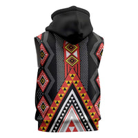 Niho Taniwha Taniko Motif Sleeveless Zip Hoodie LT9 - Polynesian Pride