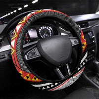 Niho Taniwha Taniko Motif Steering Wheel Cover LT9 Universal Fit Red - Polynesian Pride