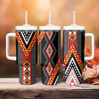 Niho Taniwha Taniko Motif Tumbler With Handle LT9 - Polynesian Pride
