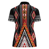 Niho Taniwha Taniko Motif Women Polo Shirt