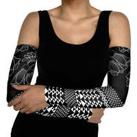 Black Taniko Kowhaiwhai Tukutuku Motif Arm Sleeves - Polynesian Pride