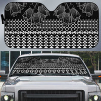 Black Taniko Kowhaiwhai Tukutuku Motif Auto Sun Shade - Polynesian Pride