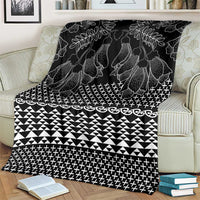 Black Taniko Kowhaiwhai Tukutuku Motif Blanket LT9 - Polynesian Pride