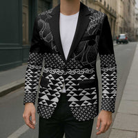 Black Taniko Kowhaiwhai Tukutuku Motif Blazer LT9 - Polynesian Pride