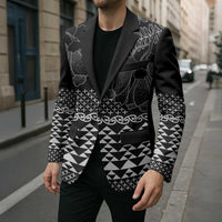 Black Taniko Kowhaiwhai Tukutuku Motif Blazer LT9 - Polynesian Pride