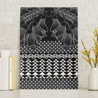 Black Taniko Kowhaiwhai Tukutuku Motif Canvas Wall Art LT9 Without Frame Black - Polynesian Pride
