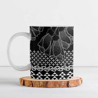 Black Taniko Kowhaiwhai Tukutuku Motif Ceramic Mug LT9 Black - Polynesian Pride