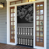 Black Taniko Kowhaiwhai Tukutuku Motif Door Cover - Polynesian Pride