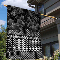 Black Taniko Kowhaiwhai Tukutuku Motif Garden Flag