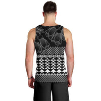 Black Taniko Kowhaiwhai Tukutuku Motif Men Tank Top LT9 - Polynesian Pride