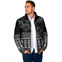 Black Taniko Kowhaiwhai Tukutuku Motif Padded Jacket LT9 - Polynesian Pride