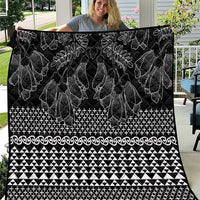 Black Taniko Kowhaiwhai Tukutuku Motif Quilt