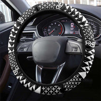Black Taniko Kowhaiwhai Tukutuku Motif Steering Wheel Cover LT9 - Polynesian Pride