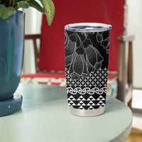 Black Taniko Kowhaiwhai Tukutuku Motif Tumbler Cup LT9 - Polynesian Pride