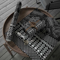 Black Taniko Kowhaiwhai Tukutuku Motif Wrapping Paper LT9 - Polynesian Pride