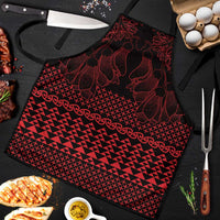 Red Taniko Kowhaiwhai Tukutuku Motif Apron LT9 Red - Polynesian Pride