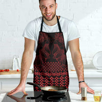 Red Taniko Kowhaiwhai Tukutuku Motif Apron LT9 - Polynesian Pride