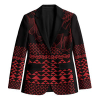 Red Taniko Kowhaiwhai Tukutuku Motif Blazer LT9 Unisex Red - Polynesian Pride