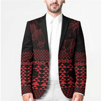 Red Taniko Kowhaiwhai Tukutuku Motif Blazer LT9 - Polynesian Pride