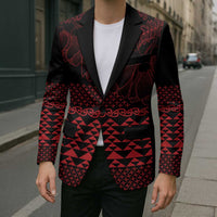 Red Taniko Kowhaiwhai Tukutuku Motif Blazer LT9 - Polynesian Pride