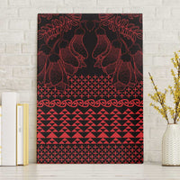 Red Taniko Kowhaiwhai Tukutuku Motif Canvas Wall Art LT9 Without Frame Red - Polynesian Pride