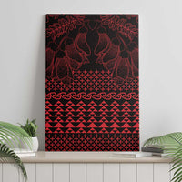 Red Taniko Kowhaiwhai Tukutuku Motif Canvas Wall Art LT9 - Polynesian Pride
