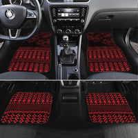 Red Taniko Kowhaiwhai Tukutuku Motif Car Mats LT9 Set 4pcs Red - Polynesian Pride