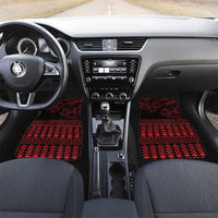 Red Taniko Kowhaiwhai Tukutuku Motif Car Mats LT9 Set 2pcs - Front Red - Polynesian Pride