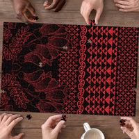Red Taniko Kowhaiwhai Tukutuku Motif Puzzle LT9 - Polynesian Pride