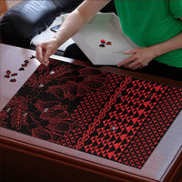 Red Taniko Kowhaiwhai Tukutuku Motif Puzzle LT9 - Polynesian Pride