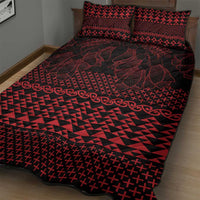 Red Taniko Kowhaiwhai Tukutuku Motif Quilt Bed Set LT9 - Polynesian Pride