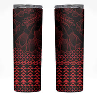 Red Taniko Kowhaiwhai Tukutuku Motif Skinny Tumbler