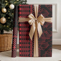 Red Taniko Kowhaiwhai Tukutuku Motif Wrapping Paper LT9 - Polynesian Pride
