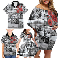 ANZAC Day Gallipoli Campaign Family Matching Off Shoulder Short Dress and Hawaiian Shirt To The End They Remain