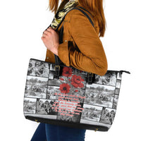 ANZAC Day Gallipoli Campaign Leather Tote Bag To The End They Remain LT9 Black - Polynesian Pride