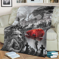 Black ANZAC Day The Battle of Lone Pine Blanket Kiwi-Kangaroo Soldier Lest We Forget LT9 - Polynesian Pride
