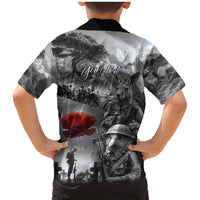 Black ANZAC Day The Battle of Lone Pine Family Matching Mermaid Dress and Hawaiian Shirt Kiwi-Kangaroo Soldier Lest We Forget