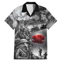 Black ANZAC Day The Battle of Lone Pine Family Matching Mermaid Dress and Hawaiian Shirt Kiwi-Kangaroo Soldier Lest We Forget