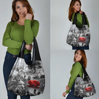 Black ANZAC Day The Battle of Lone Pine Grocery Bag Kiwi-Kangaroo Soldier Lest We Forget