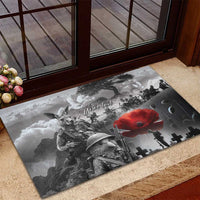 Black ANZAC Day The Battle of Lone Pine Rubber Doormat Kiwi-Kangaroo Soldier Lest We Forget LT9 - Polynesian Pride