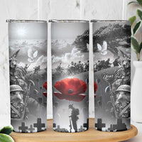 Black ANZAC Day The Battle of Lone Pine Skinny Tumbler Kiwi-Kangaroo Soldier Lest We Forget