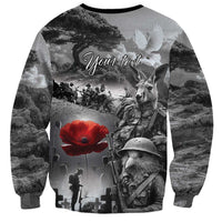Black ANZAC Day The Battle of Lone Pine Sweatshirt Kiwi-Kangaroo Soldier Lest We Forget LT9 - Polynesian Pride