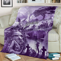 Purple ANZAC Day The Battle of Lone Pine Blanket Kiwi-Kangaroo Soldier Lest We Forget LT9 - Polynesian Pride
