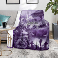 Purple ANZAC Day The Battle of Lone Pine Blanket Kiwi-Kangaroo Soldier Lest We Forget LT9 - Polynesian Pride