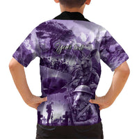 Purple ANZAC Day The Battle of Lone Pine Hawaiian Shirt Kiwi-Kangaroo Soldier Lest We Forget