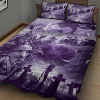 Purple ANZAC Day The Battle of Lone Pine Quilt Bed Set Kiwi-Kangaroo Soldier Lest We Forget LT9 - Polynesian Pride