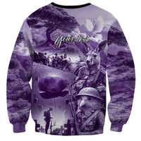 Purple ANZAC Day The Battle of Lone Pine Sweatshirt Kiwi-Kangaroo Soldier Lest We Forget LT9 - Polynesian Pride
