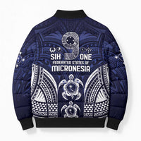 FSM Chuuk States Bomber Puffer Jacket Micronesia Six 9 One Polynesian Tribal Pattern - Polynesian Pride