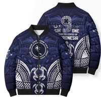 FSM Chuuk States Bomber Puffer Jacket Micronesia Six 9 One Polynesian Tribal Pattern - Polynesian Pride